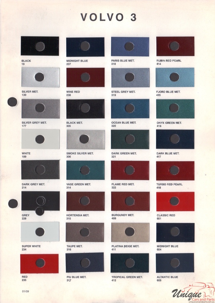 1995 - 2002 Volvo Paint Charts Octoral 3